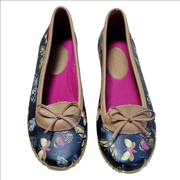chooka Shoes - Chooka Duck Swimmer Navy Tan Butterfly Leather Trim Size 10 EUC